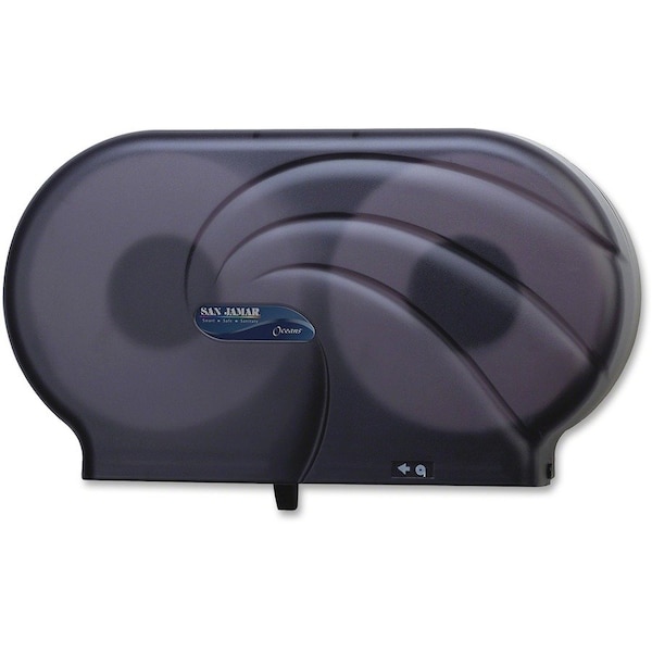 San Jamar 9" Twin Roll Bath Tissue Dispenser, 12"x19"x5-1/4", Black SJMR4090TBK - main